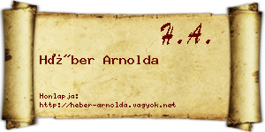 Héber Arnolda névjegykártya